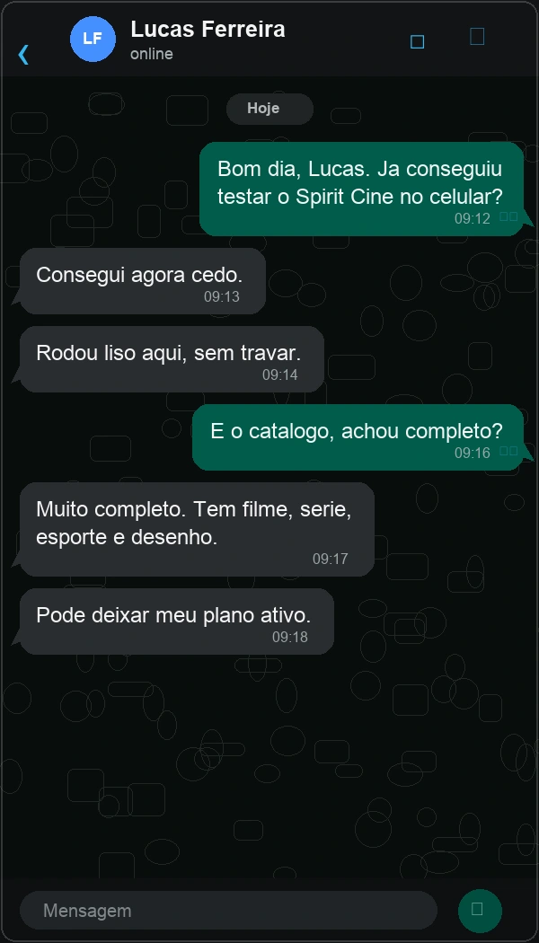 Depoimento de cliente Spirit Cine